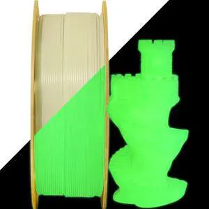 Glow in Dark Green PLA 3D Filament, Widely Support for 3D Printers, 1.75mm 1KG 2.2LBS 3D Printing Material with Upgrade Strong Fluorescent Effect, Popular Glowing in Dark Luminous Green PLA