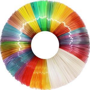 5 Colors 3D Printing Pen Filament Refill, Each 10m, One Glowing in Dark PLA, One Clear Rainbow PLA, 3 Different Color Silk Rainbow PLA, Total 50m 3D Printer Filament Sample Pack