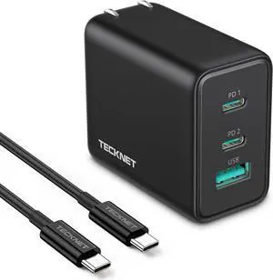 USB C Charger 65W PD 3.0 GaN Charger Type C Foldable Adapter with 5ft Type C to C Cable, Fast Wall Charger Compatible with iPhone 15 Pro Max/15 Plus/15/14/MacBook Pro/iPad/Switch/Galaxy S23