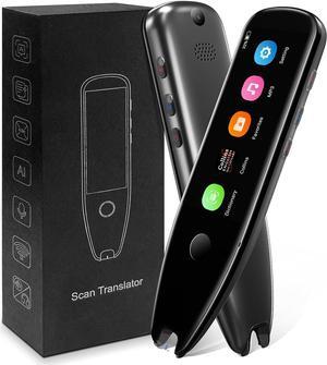 Language Translator Pen, Scan Reader Pen, OCR Pen Scanner, Text to Speech Digital Pen, 112 Language Voice Translator Device, AI Dictionary Reading Pen for Dyslexia Travel Business Learning (Black)