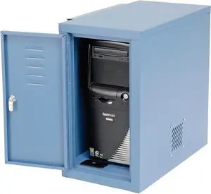 Global Industrial Computer Cabinet Side Car, Blue, 12" W x 22-1/2"D x 21-1/2"H