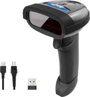 NETUM Wireless Barcode Scanner, 2 in 1 2.4G Wireless & USB Wired 1D Laser Barcode Reader Handheld Bar Code Reader Cordless Rechargeable Bar Code Scanner for Computer MAC Laptop