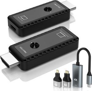 Mini Portable Wireless HDMI Transmitter and Receiver 4K, Plug & Play, 1080P HD Output Wireless HDMI Extender Support 2.4/5GHz for Streaming Video/Audio from Laptop,PC,Smart phone to HDTV/Projector