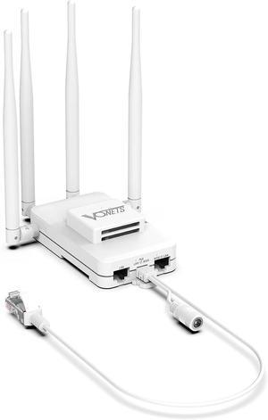 Industrial Gigabit Mini Dual Band Smart WiFi Bridge/Wireless Router/WiFi to Ethernet Adapter 600Mbps with 1 Cooling Fan, 2 Gigabit LAN Ports, 1 Gigabit RJ45, PoE/DC Power Support