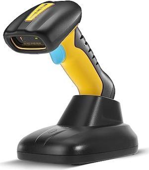 NETUM Upgraded QR Industrial Bluetooth Barcode Scanner with Charging Dock, Wireless 2D 1D Bar Code Reader 2600mAh Drop Protection Shock Dust Proof Hands Free for Windows Mac Android iOS (NT-1200)