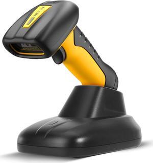 NETUM Upgraded QR Industrial Bluetooth Barcode Scanner with Charging Dock, Wireless 2D 1D Bar Code Reader 2600mAh Drop Protection Shock Dust Proof Hands Free for Windows Mac Android iOS (NT-1202W)
