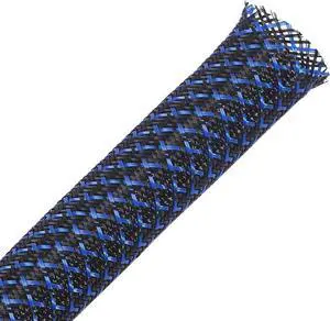 100ft - 1 inch PET Cable Sleeve Expandable Braided Sleeving Black Blue 100ft - 1 inch PET Cable Sleeve Expandable Braided Sleeving Black Blue