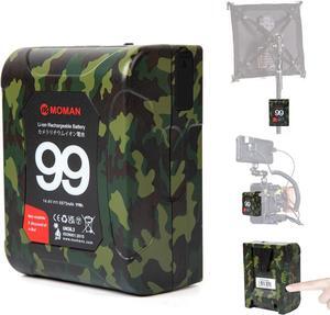 V Mount Battery, Mini V Mount Power 99Wh 15A Up to 200W with Dual D-Tap & Dual USB Out Ports for Cameras Camcorders BMPPC 4k 6K LED Lights Camouflage, V-Mount-Battery-Mini-Cameras