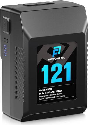 V Mount/V-Lock Battery, 121Wh(8400mAh, 14.4V) V-Mount Battery Support PD 60W USB-C Fast Charger, with D-TAP, USB-A, USB-C Port, for Video Broadcast Camera Camcorder Monitor LED Light