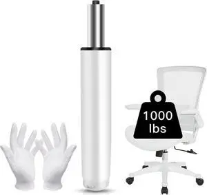 Office Chair Cylinder Replacement,Heavy Duty Gas Lift Cylinder for Office Desk Chairs/Gaming Chair,Gas Lift Hydraulic/Pneumatic Piston, Universal Size (Premium White)