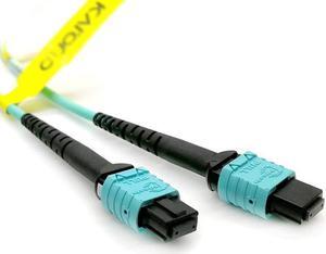 3.3 ft / 1M MPO to MPO Fiber Cable, 8-core Fiber OM3 Type B Fiber Jumper Patch Cord for QSFP+Transceivers MTP Compatible Application, Aqua