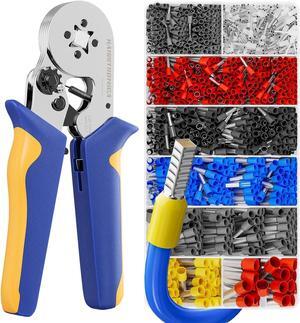 Ferrule Crimping Tool Kit Wire Ferrules Crimper with 1200PCS Ferrule AWG 23-7 Wire End Ferrule Terminals