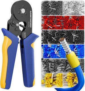 Ferrule Crimping Tool Kit Black Wire Ferrules Crimper with 1200PCS Ferrule AWG 23-10 Wire End Ferrule Terminals