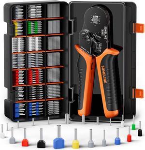 Ferrule Crimping Tool Kit,Wire Ferrules Kit,Hexagonal Ferrule Crimping Pliers (AWG 24-10) Wire Crimping Tool, Wire Crimpers, Electrician tool kit with 21 Sizes Wiring Connectors Kit