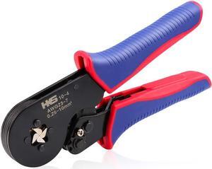 Ferrule Crimping Tool AWG 23-7, Square Ratchet Self-Adjusting Crimper for End-Sleeve Terminals