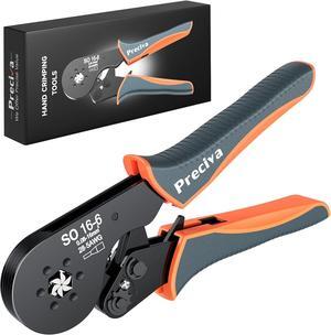 Hexagonal Ferrule Crimper, 16-6 Hexagonal Jaw Wire Crimping Pliers AWG 28-5 (0.08-16mm²) Self-Adjustable Ratchat Wire Crimping Tools for Wire Terminals Cables End-sleeves