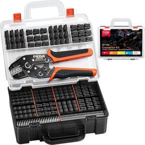 Crimping Tool Connector kit, 14 Types JST-SM 2.5mm Connectors Set, Crimper Pliers, AWG30-20/0.05-0.5mm² Ratcheting Crimper Tool for JST(XH/SM/PH/SYP), Dupont,Molex, AMP EI Series, VH3.96mm,KF2510