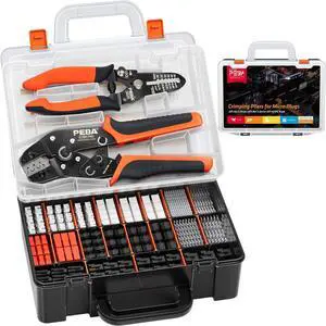 JST Electrical Connectors Crimping Kit, Micro Connector Pin Crimping Tool AWG30-20 with 20 types JST-XH/JST-SM/SYP Electrical Connectors+Wire Stripper, Ratcheting Crimper for JST,Dupont,KF2510