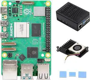 Raspberry Pi 5 8GB Basic Kit Including Raspberry Pi 5 8GB Board, Pi 5 ABS Case and Active Cooler (8GB RAM)