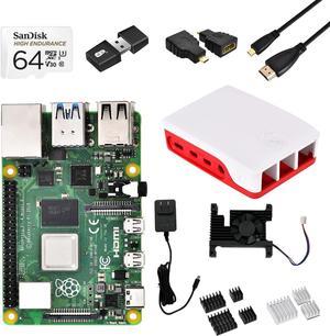 Raspberry Pi 4 4GB of RAM with fan 2024 heat-sink and OS MicroSD Card