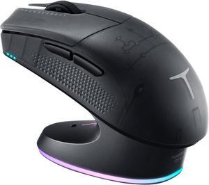 4K Wireless Gaming Mouse with RGB Charging Dock,26,000 Dots Per Inch Optical Sensor,PAW3395,Long Battery Life,Ergonomic Mouse Gaming for Laptop,PC,Mac - Black