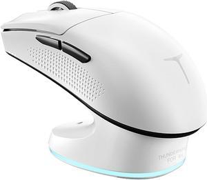 4K Wireless Gaming Mouse with RGB Charging Dock,26,000 Dots Per Inch Optical Sensor,PAW3395,Long Battery Life,Ergonomic Mouse Gaming for Laptop,PC,Mac - White