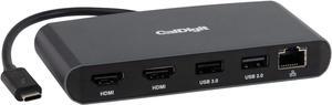 CalDigit Thunderbolt 3 Mini Dock - Bus Powered, Non Charging, 40Gbs, Dual 4K Display, USB 3.0 & 2.0 and Gigabit Ethernet LAN for Mac and PC, Thunderbolt 4 Compatible (Dual HDMI 2.0, Black)