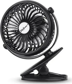 USB Operated Clip on Mini Desk Fan, Black