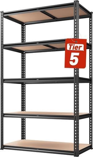72" H x 35.55" W x 16" D Storage Shelves 5 Tier Garage Shelving Heavy Duty 2020LBS Adjustable Metal Shelving Unit for Garage Shelves Utility Rack Shelf for Basement Pantry Closet Shelves,Black