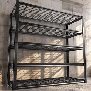 2500LBS Garage Shelving 48" W Garage Storage Shelves Heavy Duty Shelving 5 Tier Adjustable Garage Shelves Metal Shelves for Garage Storage Rack Industrial Shelving, 48''W X 72''H X18''D