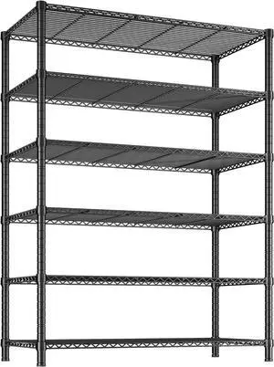 6 Tier Wire Shelving,1800LBS Storage Shelves Metal Shelves for Storage Rack,75''H Adjustable Garage Shelving Heavy Duty Shelving Units Pantry Shelf Kitchen Shelving,75''HX35.5''WX18''D