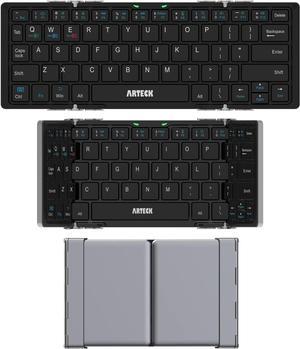 Folding Bluetooth Keyboard, Portable Mini Foldable Wireless Keyboard for iOS iPad 10.2-inch, Pro, Air, 9.7-inch, Mini, Android, MacOS, Windows Tablets Smartphone Built in Rechargeable Battery