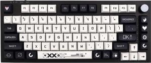 Key Caps XDA Profile Black and White Keycaps 126 Keys Theme Keycaps PBT Dye Sublimation Keycaps Custom Keycaps for US/ISO Layout Cherry MX Switch Mechanical Keyboards