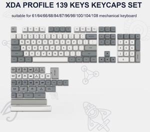 Womier Retro Grey Double Shot PBT keycaps,XDA Profile keycaps 75 Percent,Retro Grey Keyboard Keycaps,Dye-Sub keycap,Custom Keycaps for Gateron MX Switches Mechanical Keyboard (139keys,only keycap)