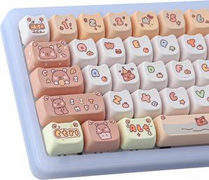 PBT Keycaps for Mechanical Keyboard - 144 Keys Capybara Keycaps, Dye-Sublimation Cute Keycaps Mao Profile Custom Keycaps for Cherry Gateron MX Switches, for Mac Windows PC Keyboard