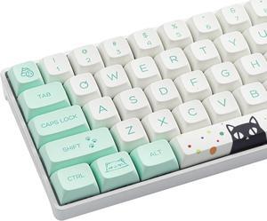 PBT Keycaps 130 Keys Cat Keycaps Dye-Sublimation Cute Keycaps XDA Profile Custom Keycaps for Cherry Gateron MX Switches Mechanical Keyboards