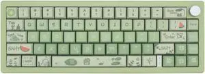 Frog Cute Keycaps MDA Profile Keycaps,Custom PBT Keycaps for Mechanical Keyboard,148 Keys Dye-Sub Cute Keycaps (Green)