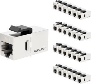 Cat6 Coupler RJ45 Cat6 Shielded Coupler 25-Pack, Ethernet Coupler, Female to Female Cat6 Keystone Jack, STP Keystone Insert Inline Coupler, Silver