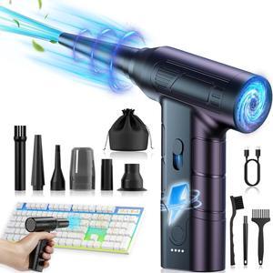 Electric Air Duster - 150000RPM Compressed Air Duster, 2-in-1 Air Duster for PC Keyboard Cleaner, Stepless Speed Air Blower for Car and Home, Rechargeable Compressed Air Replaces Canned Air