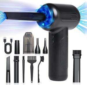 Compressed air Duster - 2 in 1 100000RPM Electric Air Blower, 7600mAh Battery Cordless Dust Blower for Keyboard Cleaner- car Duster - PC Duster Electric air Duster,Rechargeable AIC Can for Office Comp