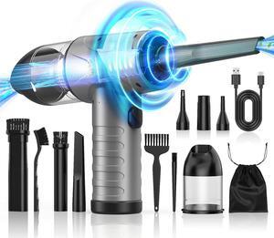 Compressed Air Duster,100000RPM Cordless Air Duster & Vacuum Cleaner 2 in 1, Portable Rechargeable Air Blower, 7500MAH Reusable Electric Air Duster- Good Replacement for Compressed Air Can