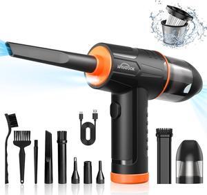 2-in-1 Computer Vacuum Cleaner:Compressed Air Duster Blower,100000 RPM & 10 Kpa Cordless Car Hoover, Portable Handheld Keyboard Cleaner Kit for PC Computer Desk Dust Cleaning