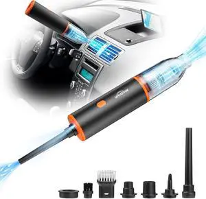 Car Vacuum Cleaner Cordless: 3 in 1 Powerful Handheld Vacuum & Air Duster, 12000PA Lightweight Mini Portable Rechargeable Hand Held Hoover Suitable for Cleaning Office Cars Homes Pets Hair