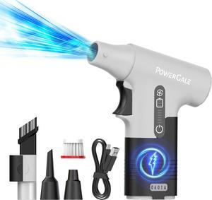 Electric Air Duster - 120000RPM Compressed Air Duster, Stepless Speed Tiny Electric Cleaner for Keyboard PC Deep Cleaning, Rechargeable Air Blower - Classic Gray
