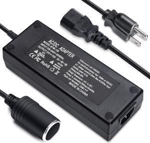 10ft AC Converter to 12 Volt 10A Car Power Adapter, Type B 3 Pin Cigarette Lighter Socket Power Supply, AC 110V-220V to DC 120W Switching Converter for Air Compressor Car Refrigerator Vacuum