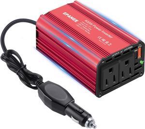 400W Power Inverter 12V DC to 110V AC, Car Charger Plug in Adapter Outlet with PD 65W USB-C&QC 18W Port, Portable Power Converters for Laptop Vehicles Camping Road Trip Essentials Adults,RED