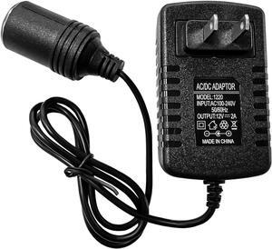 AC to DC Converter, 100-240V to 12V 2A 24W AC/DC Converter, Cigarette Lighter Socket AC/DC Power Supply for Inflator, Car Refrigerator and Other Car Devices, Car Accessories