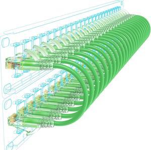 Cat6a Patch Cables Slim 0.5ft (24 Pack), Flexible Cat6 Ethernet Patch Cable 10G 550MHZ, 28AWG Pure Copper Cat6 Patch Cable for Network Cabinet, Cat 6 Patch Cable Green