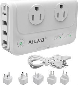 International Travel Adapter 220V to 110V Power Voltage Converter for Hair Straightener/Curling Iron, Universal Power Plug Adapter UK, US, AU, EU, IT, India (White)