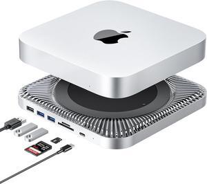 Mac Mini Hub & Type-C Stand with SSD Enclosure  Mac Mini Stand - Fits 2.5 Inch SATA SSD, USB-C Data Port, Dual USB 3.0/2.0 Port, Micro/SD Card Readers  for Mac Studio, Mac Mini M1 M2